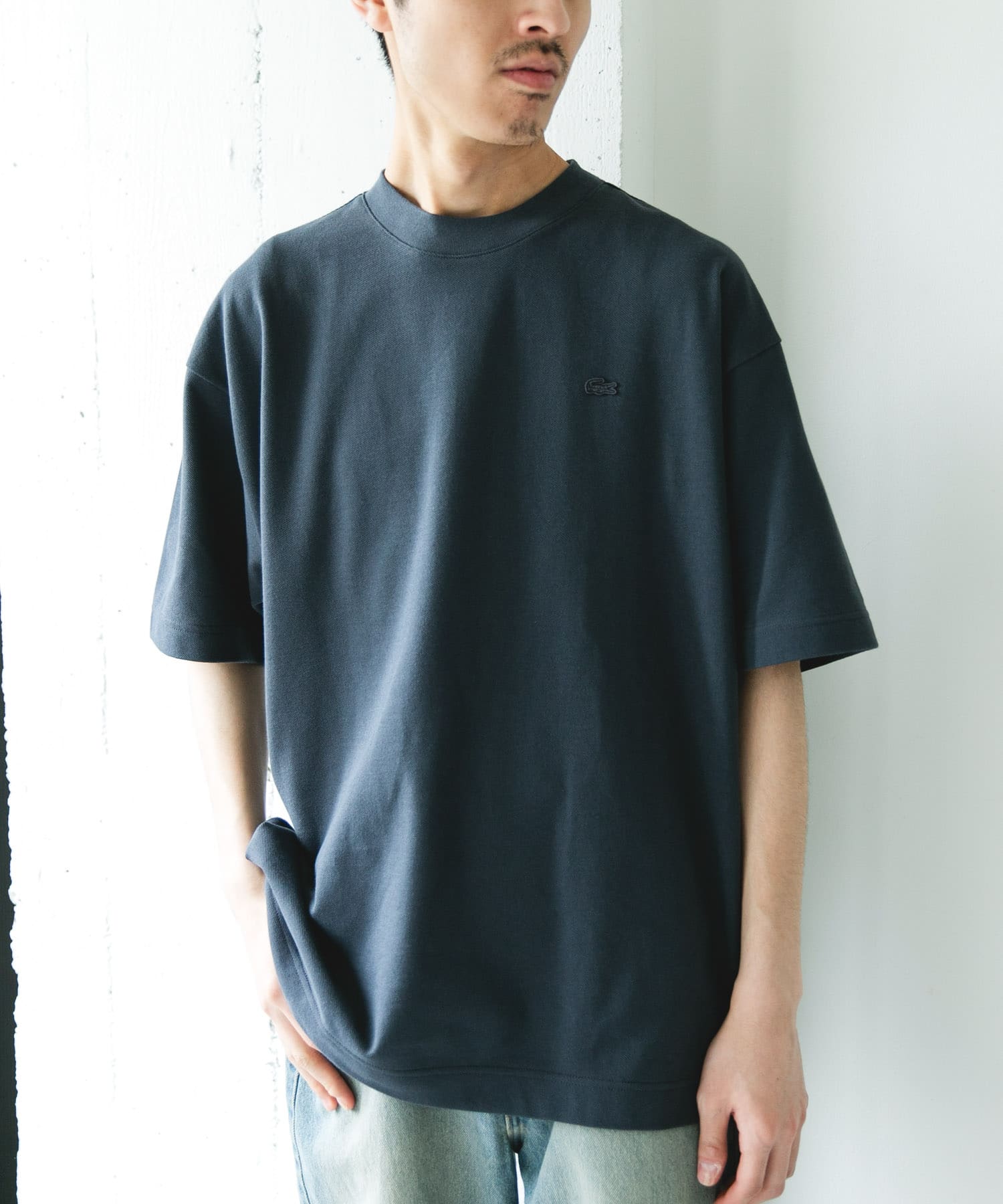 LACOSTE×DOORS　MOSS STITCH SHORT-SLEEVE T-SHIRTS / 鹿子布寬鬆短袖T恤