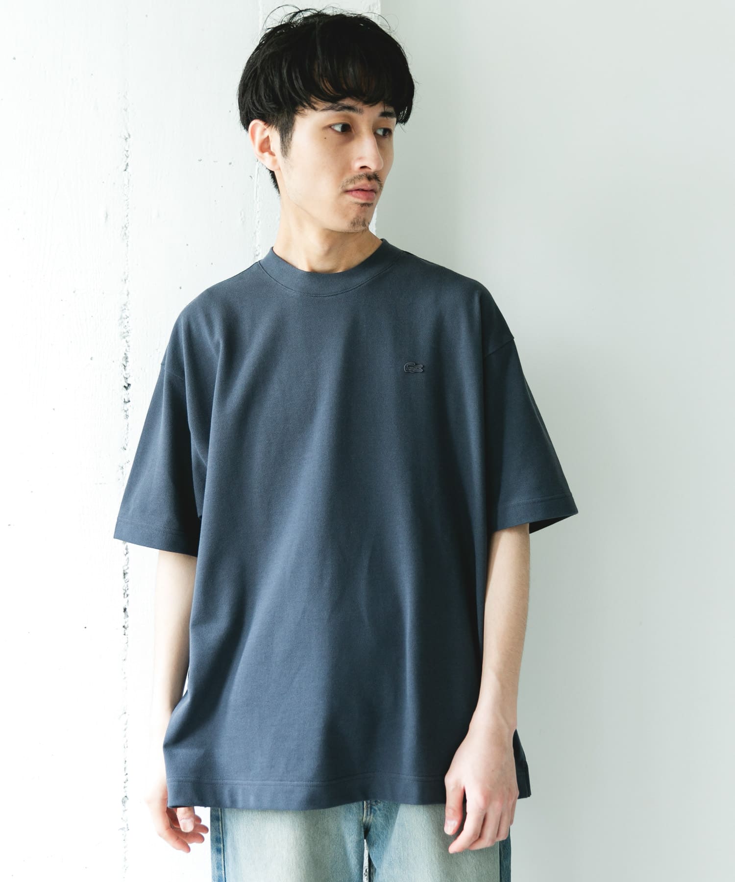 LACOSTE×DOORS　MOSS STITCH SHORT-SLEEVE T-SHIRTS / 鹿子布寬鬆短袖T恤