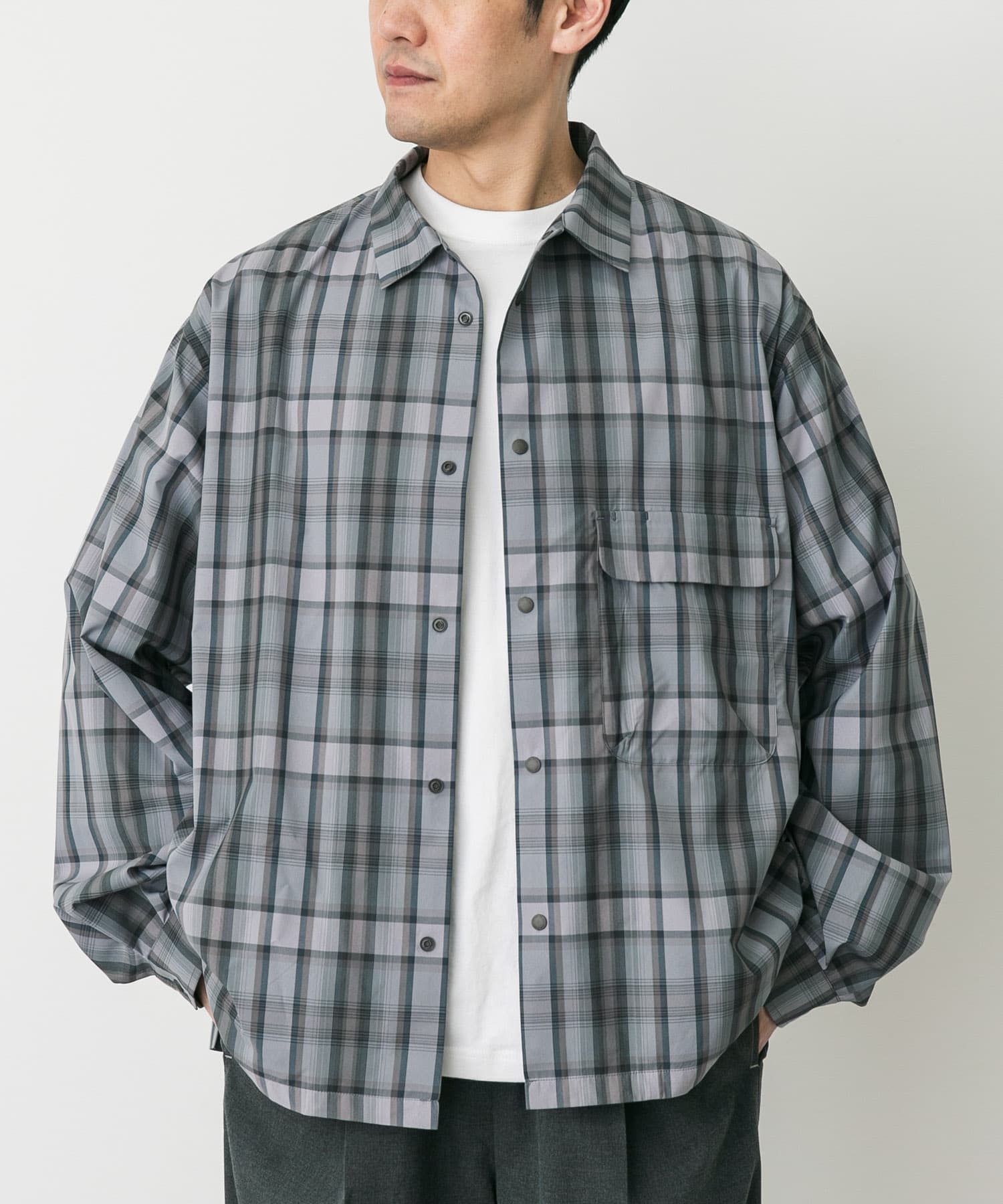 Snow Peak Snow Peak Apparel　FADE CHECK BREEZY SHIRTS / 淡色漸層格紋透氣襯衫