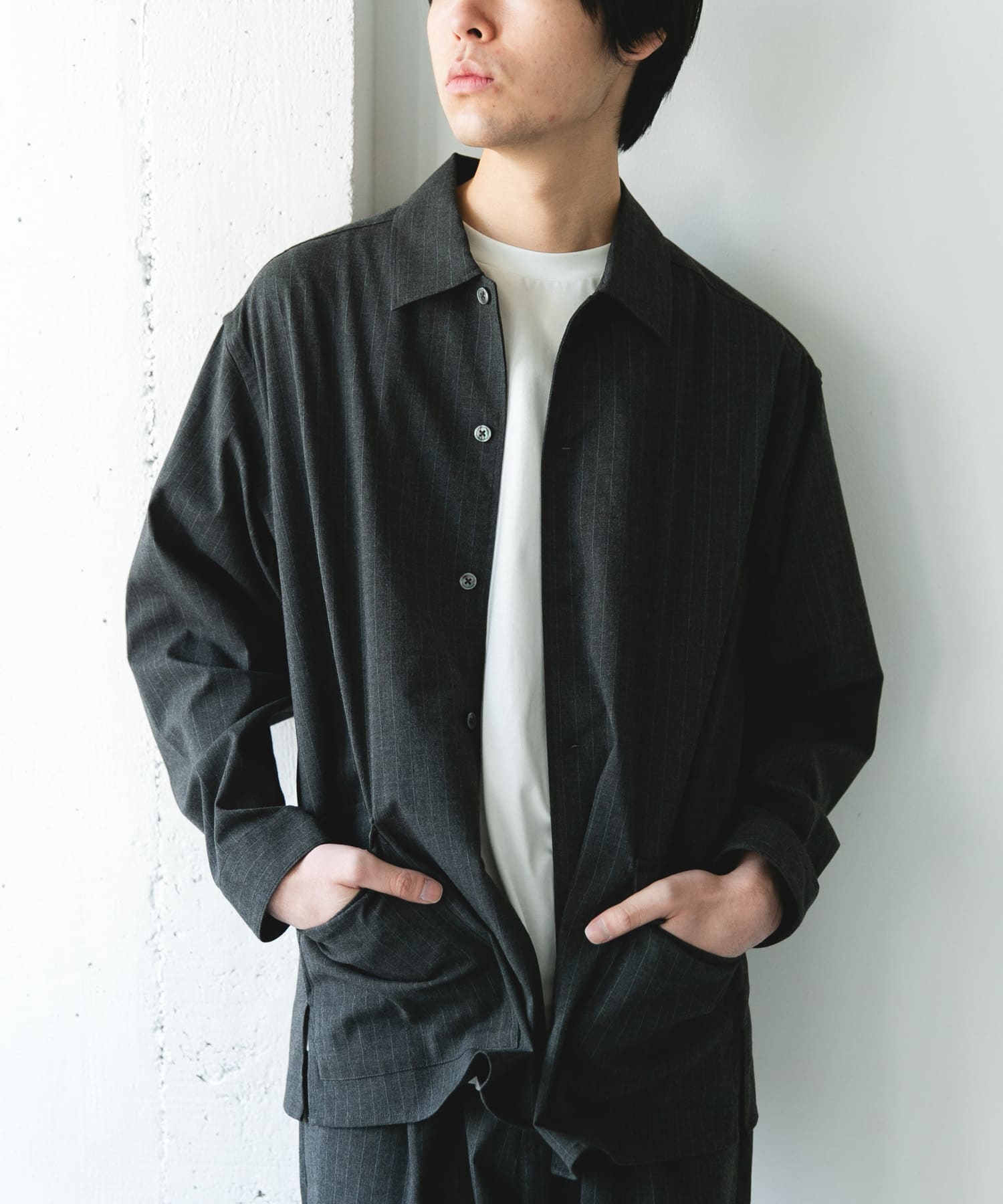 URBAN RESEARCH / 輕量羊毛質感襯衫外套