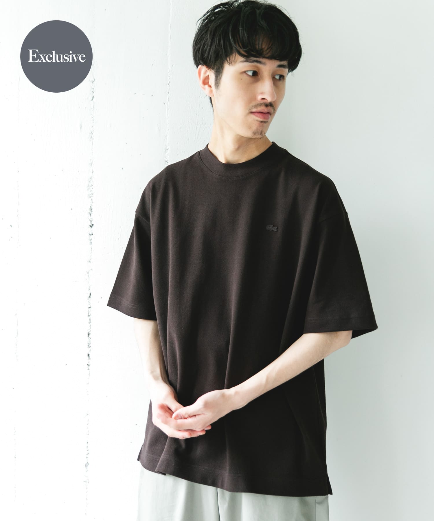 LACOSTE×DOORS　MOSS STITCH SHORT-SLEEVE T-SHIRTS / 鹿子布寬鬆短袖T恤