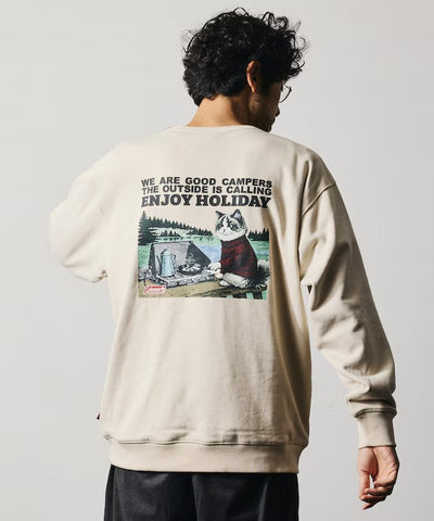 Coleman × FREAK'S STORE / 復古型錄貓咪圖案 圓領衫（日本聯名限定）