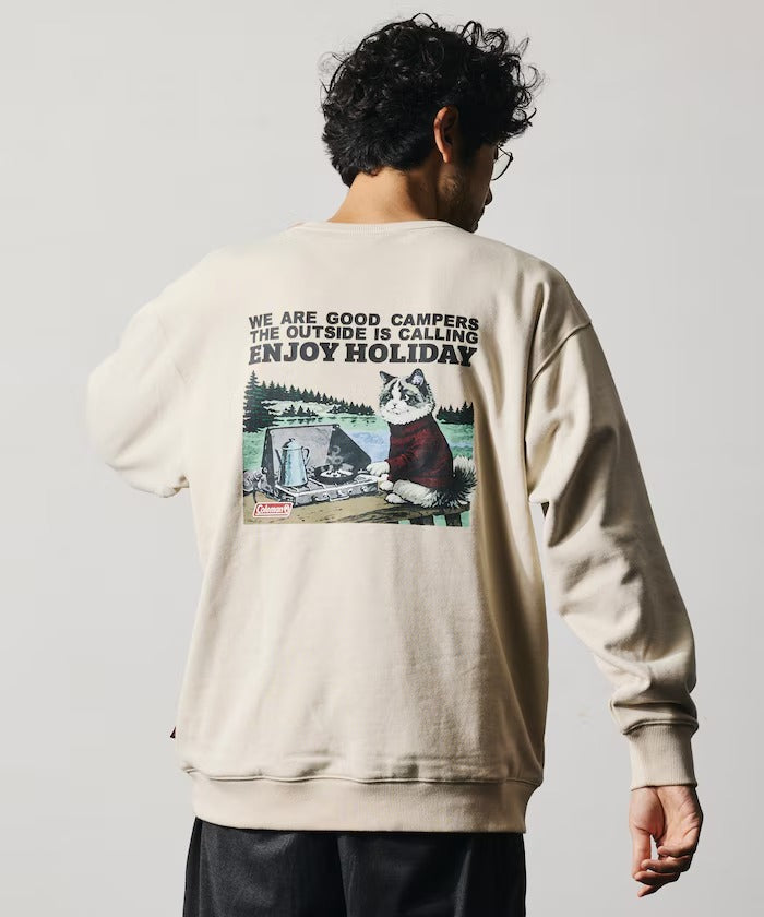 Coleman × FREAK'S STORE / 復古型錄貓咪圖案 圓領衫（日本聯名限定）