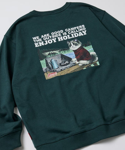 Coleman × FREAK'S STORE / 復古型錄貓咪圖案 圓領衫（日本聯名限定）
