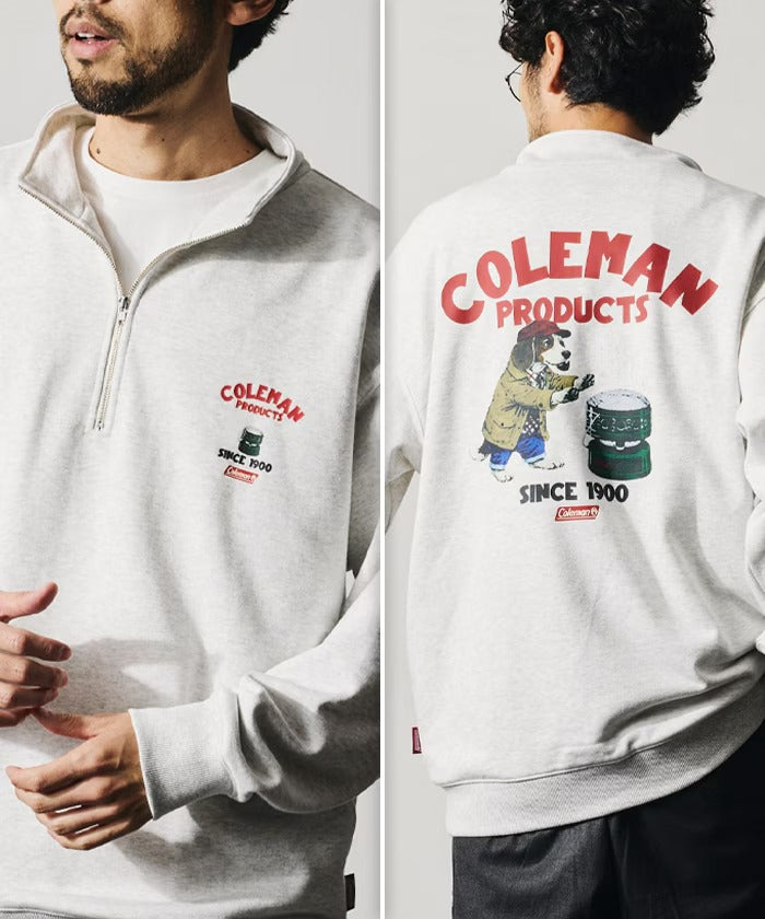Coleman × FREAK'S STORE / 復古型錄狗狗圖案 拉鍊半領衫（日本聯名限定）