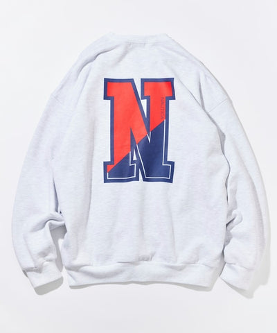 NAUTICA / 寬鬆學院LOGO 圓領衫