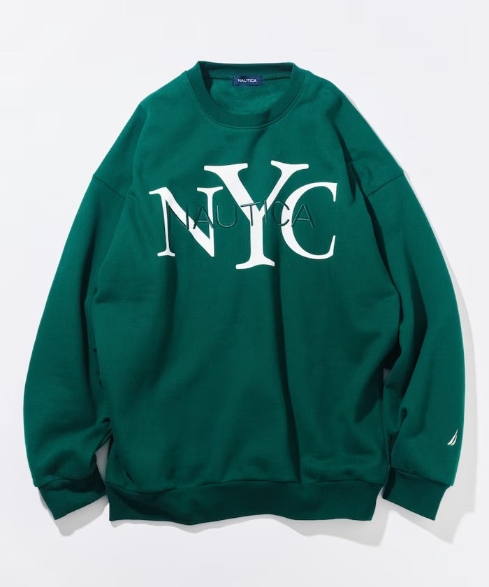 NAUTICA / NYC 印花刺繡圓領厚棉 圓領衫