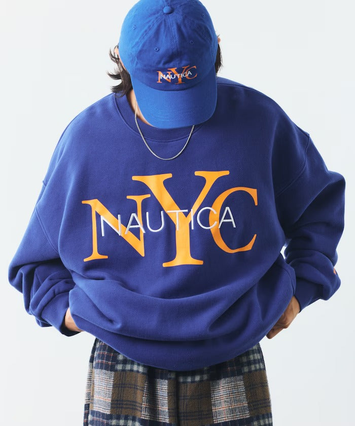 NAUTICA / NYC 印花刺繡圓領厚棉 圓領衫