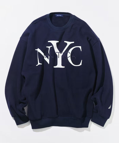 NAUTICA / NYC 印花刺繡圓領厚棉 圓領衫