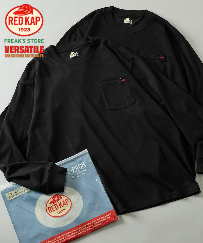 RED KAP × FREAK’S STORE / 別注圓領長袖口袋長袖T恤（兩件組）