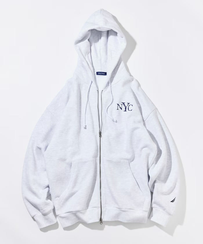 NAUTICA / NYC印花刺繡連帽拉鍊外套