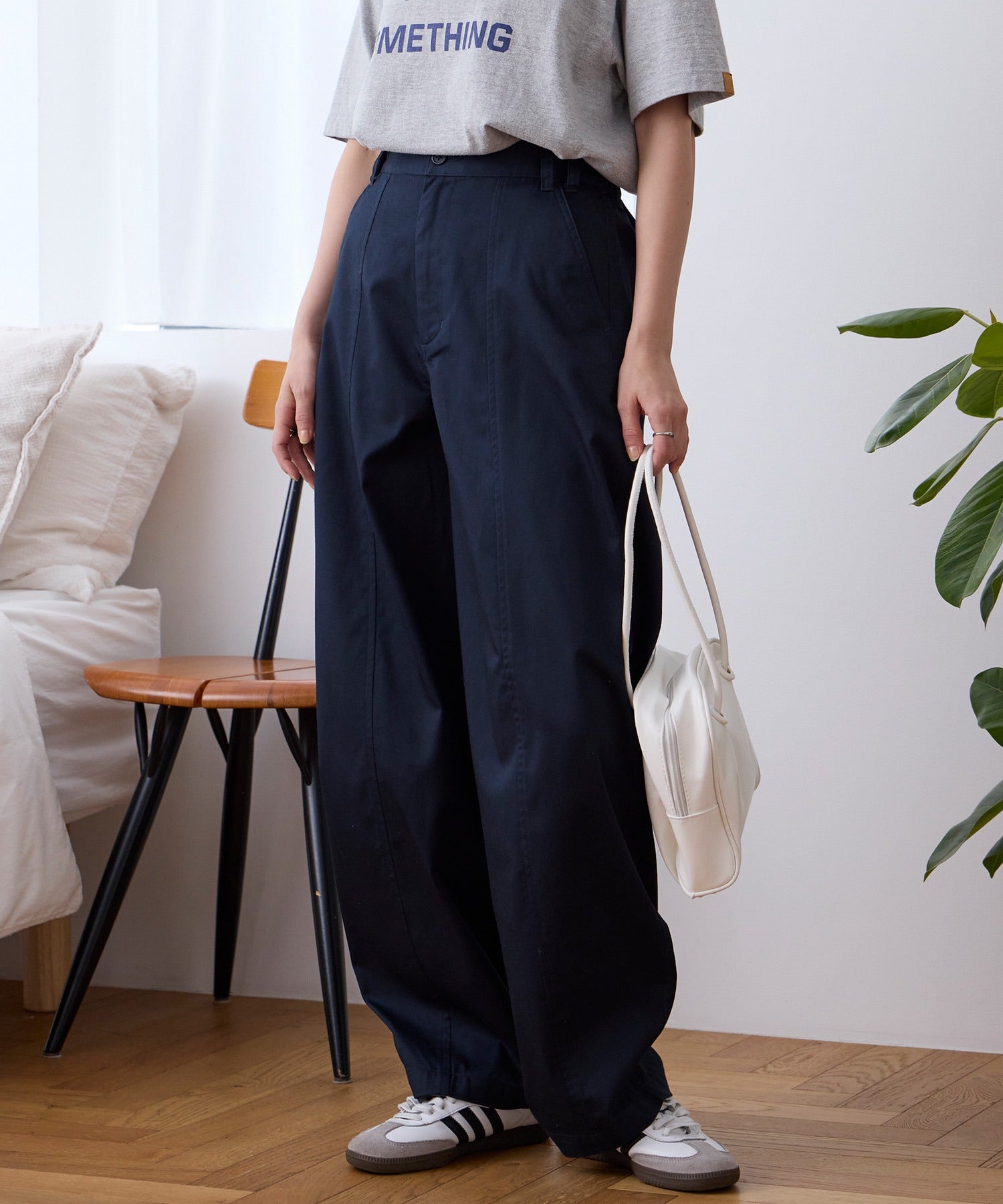 THE CRAFT CREW PRODUCTS / 反織斜紋立體弧形寬褲 / 女版