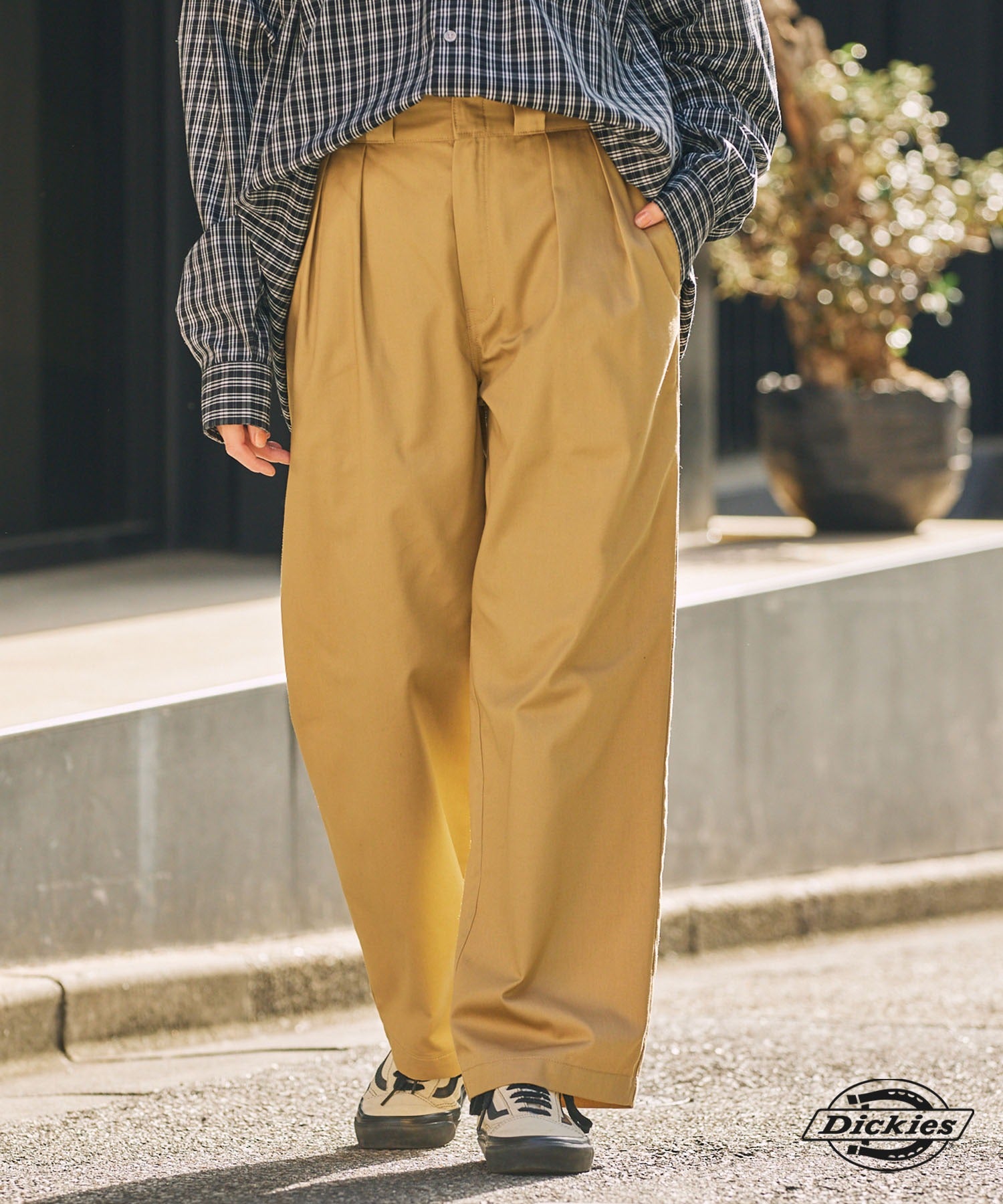 DICKIES / 別注 TC 斜紋 雙摺 直筒長褲