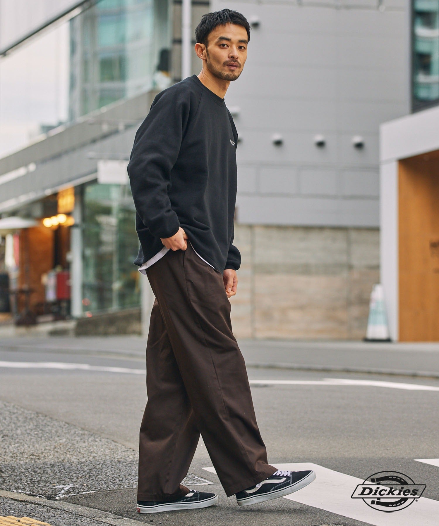 DICKIES / 別注 TC 斜紋 雙摺 直筒長褲