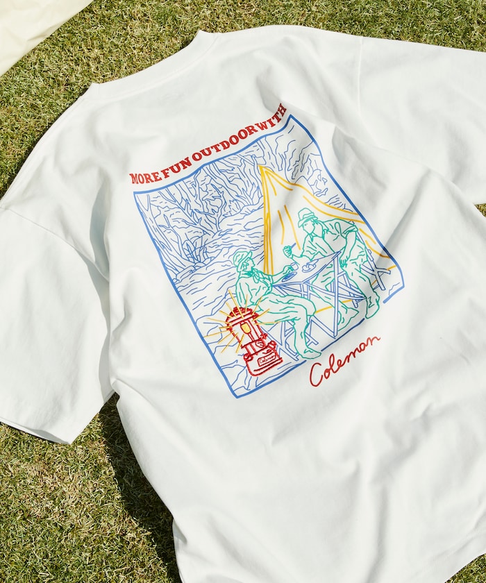 Coleman × FREAK'S STORE Line Drawing  / 背面插畫 短袖T恤