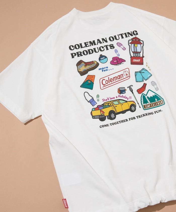 Coleman × FREAK'S STORE / 露營插畫抽繩短袖T恤