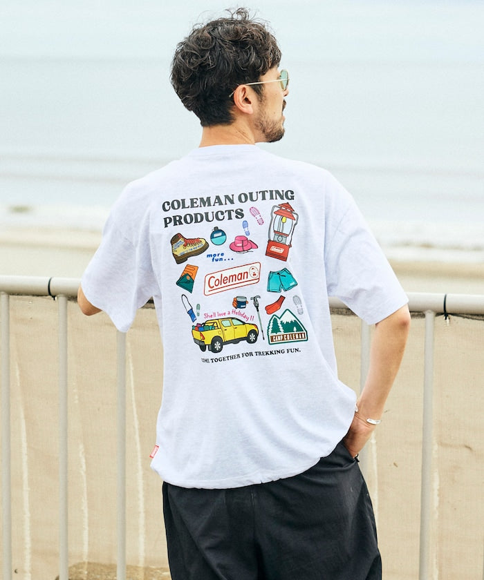 Coleman × FREAK'S STORE / 露營插畫抽繩短袖T恤