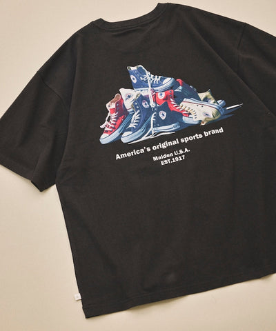 CONVERSE / 鞋履主題背面印花短袖T恤