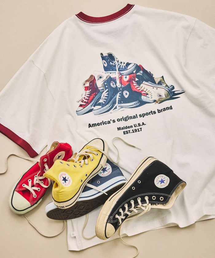CONVERSE / 鞋履主題背面印花短袖T恤