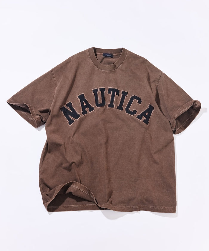 NAUTICA JP / 刷舊 弧形標誌 短袖T恤