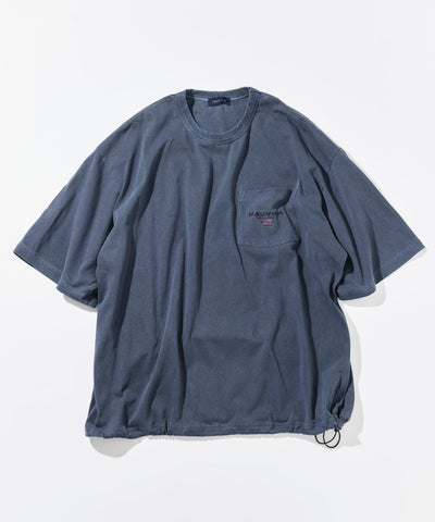 NAUTICA JP / 寬鬆剪裁 美式旗標 水洗染色 抽繩口袋T恤