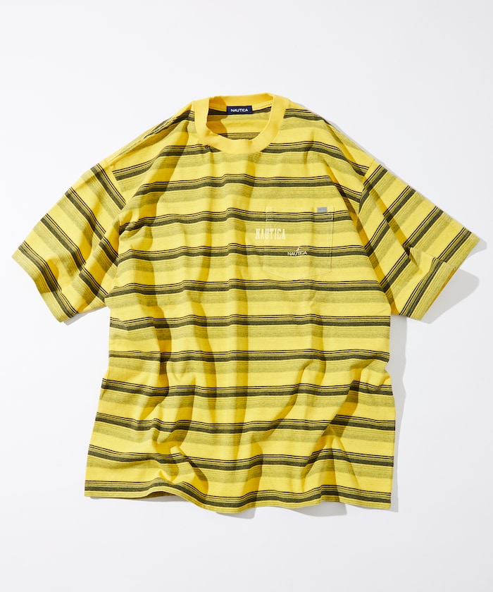 NAUTICA Garment Pigment Dyed Hidden Logo Multi Border S/S Tee / 條紋短袖T恤