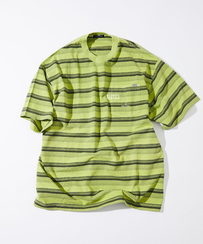 NAUTICA Garment Pigment Dyed Hidden Logo Multi Border S/S Tee / 條紋短袖T恤