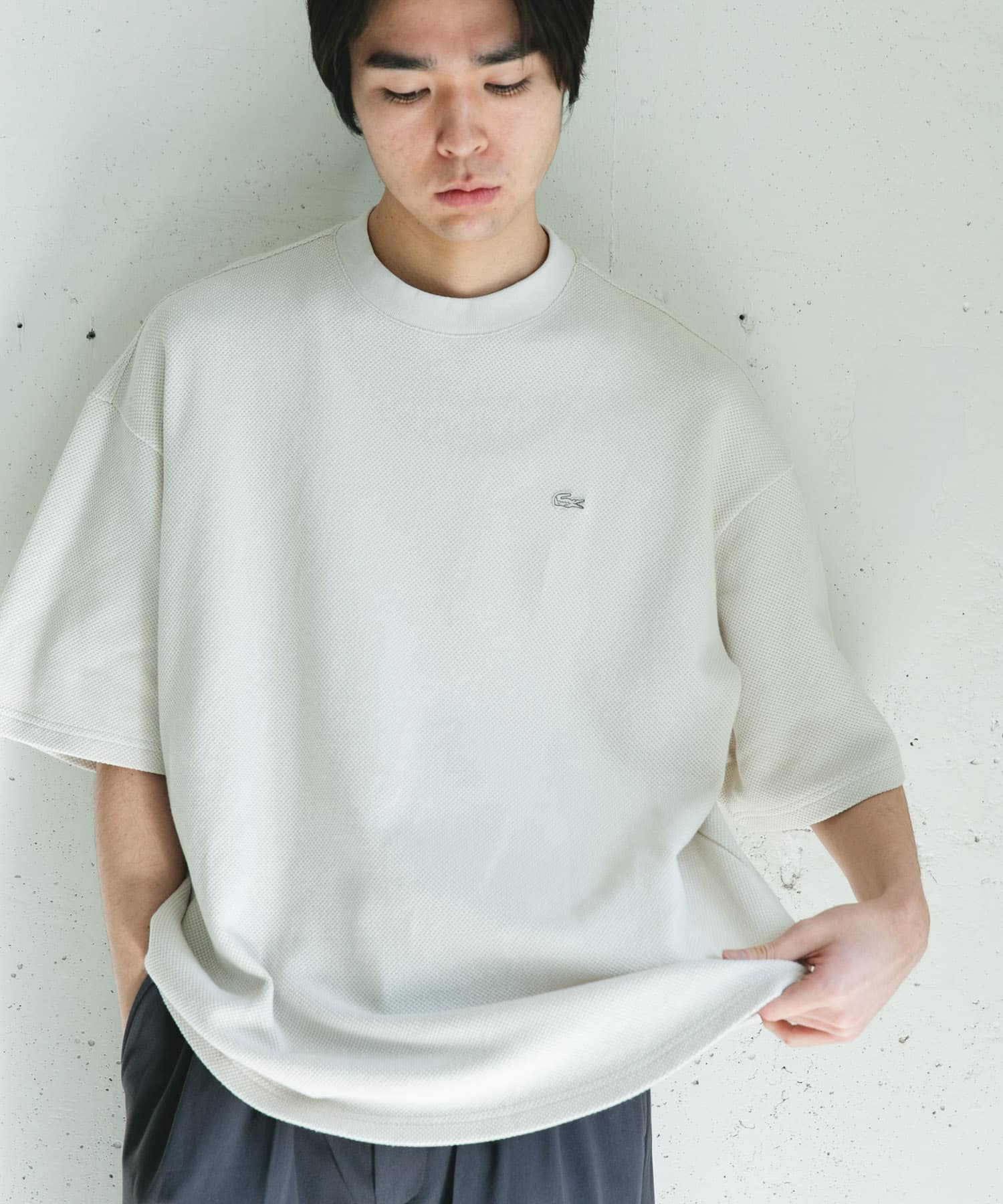 LACOSTE×DOORS　THICK PIQUE ROUND SHORT-SLEEVE / 厚磅鹿子布圓領短袖T恤