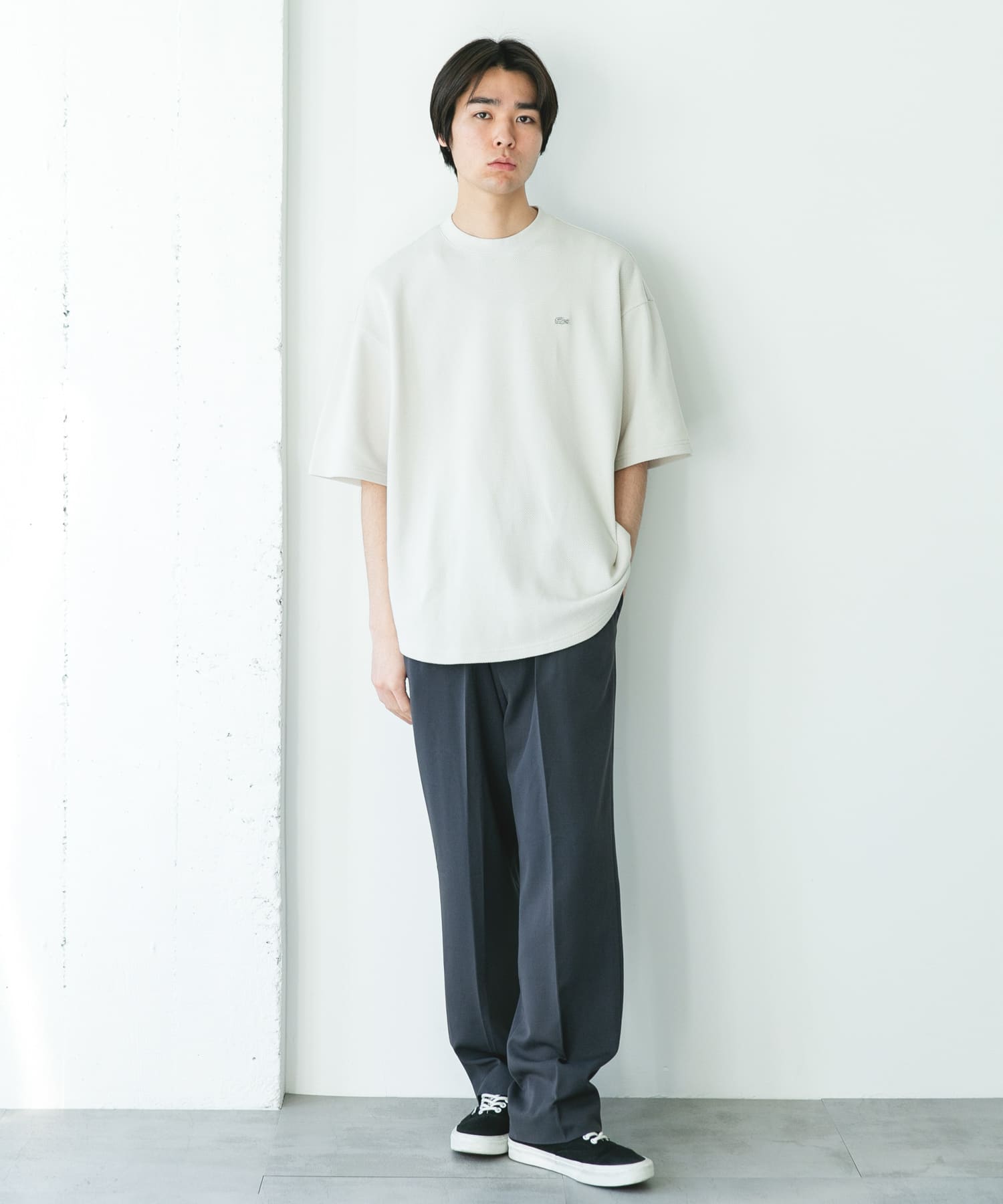 LACOSTE×DOORS　THICK PIQUE ROUND SHORT-SLEEVE / 厚磅鹿子布圓領短袖T恤