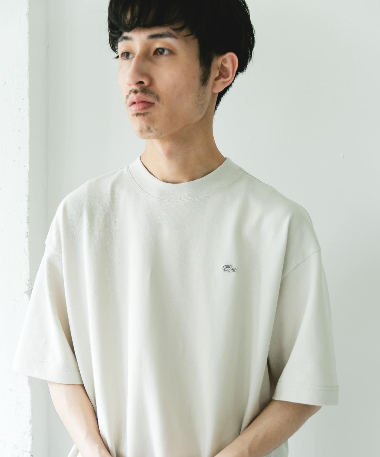 LACOSTE×DOORS　MOSS STITCH SHORT-SLEEVE T-SHIRTS / 鹿子布寬鬆短袖T恤