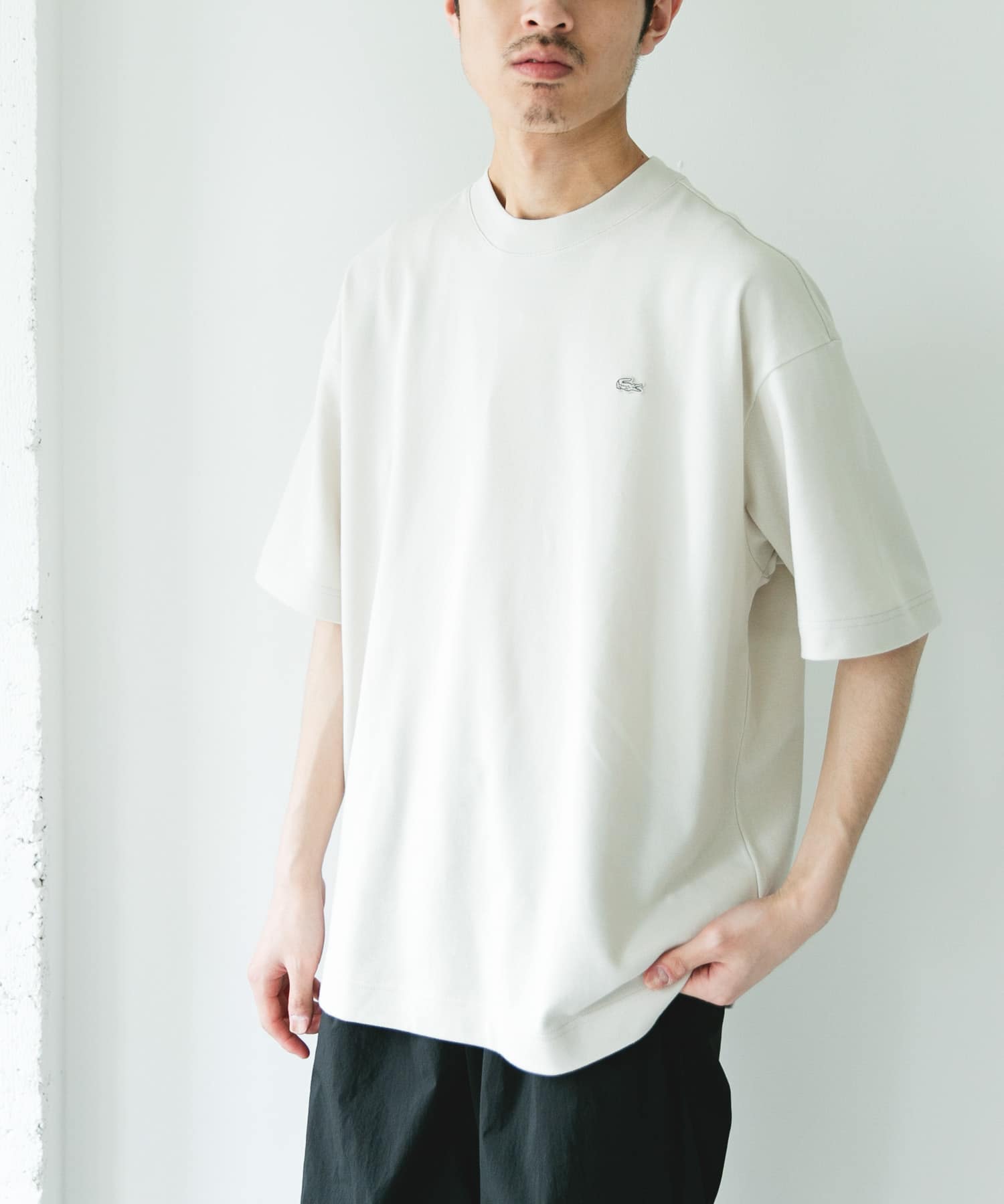 LACOSTE×DOORS　MOSS STITCH SHORT-SLEEVE T-SHIRTS / 鹿子布寬鬆短袖T恤