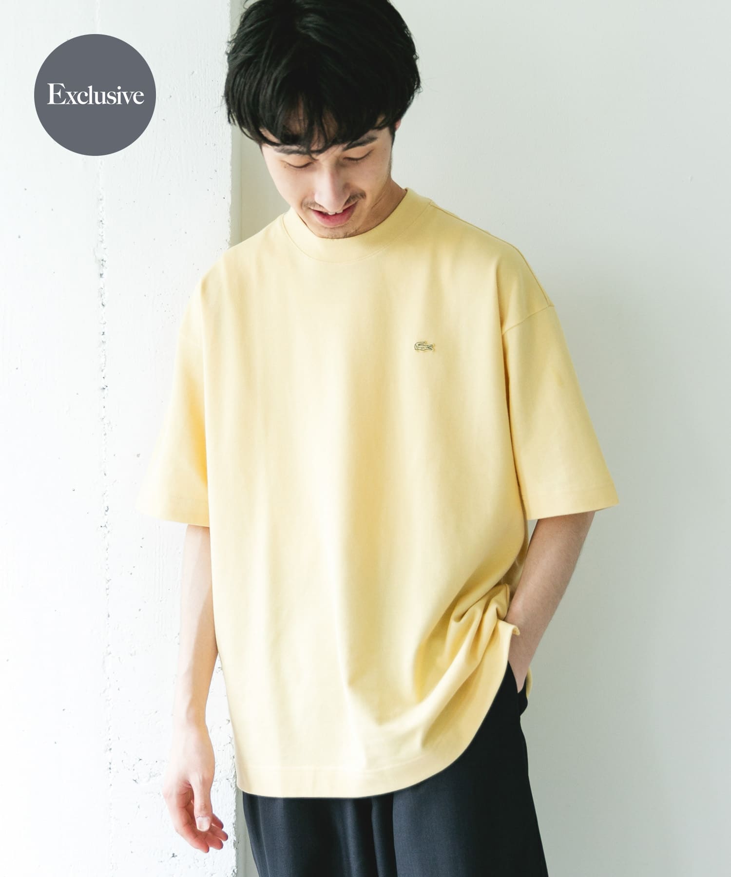LACOSTE×DOORS　MOSS STITCH SHORT-SLEEVE T-SHIRTS / 鹿子布寬鬆短袖T恤