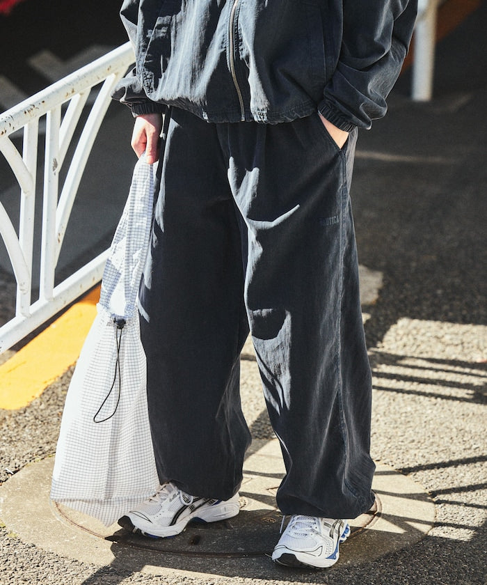 NAUTICA JP / 刷舊尼龍抽繩長褲