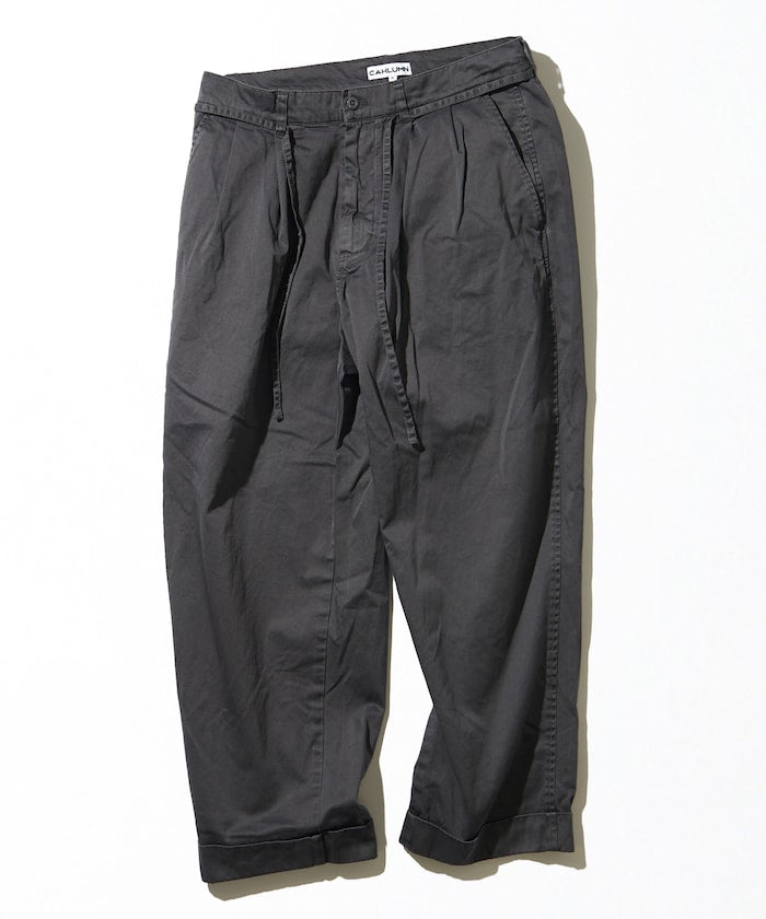CAHLUMN Extra Long Staple Organic Cotton 2 Tuck Chino Pant / 超長纖維有機棉 2褶錐形寬版斜紋褲