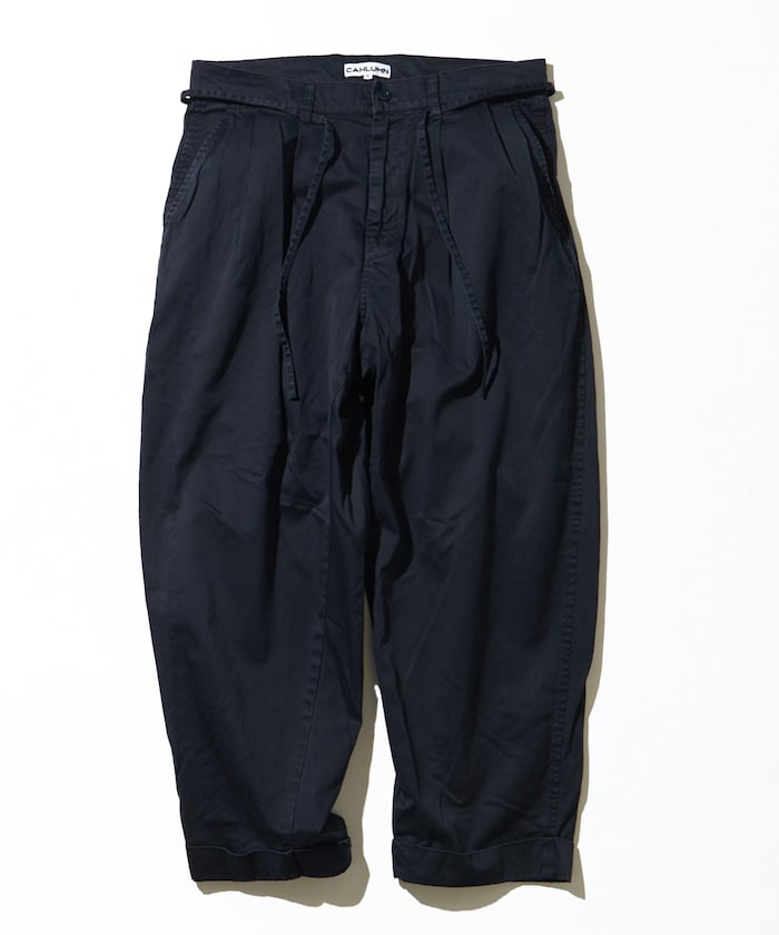 CAHLUMN Extra Long Staple Organic Cotton 2 Tuck Chino Pant / 超長纖維有機棉 2褶錐形寬版斜紋褲