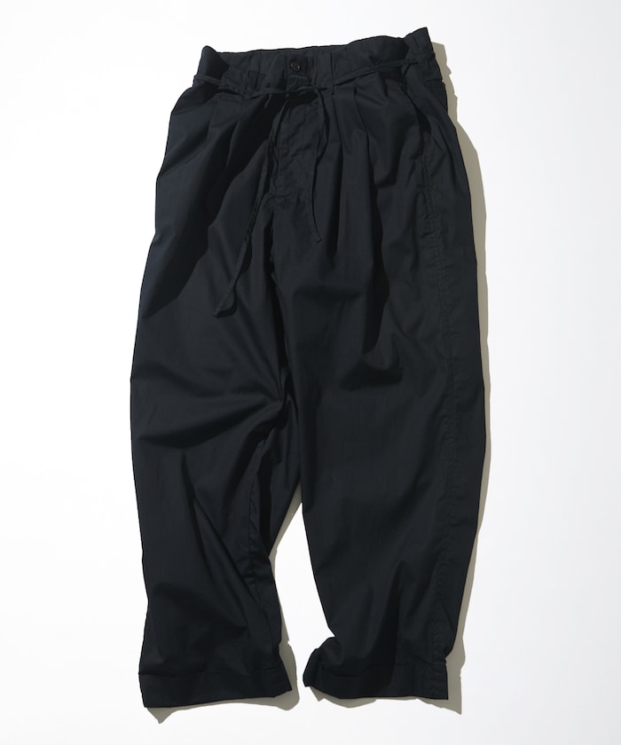 CAHLUMN Broadcloth 2 Tuck Trousers / 高密度平織棉布雙褶長褲