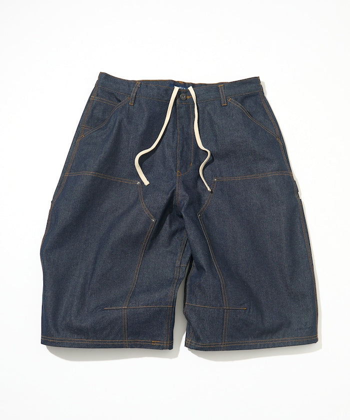 NAUTICA JP / 弧形剪裁 雙膝工裝牛仔短褲
