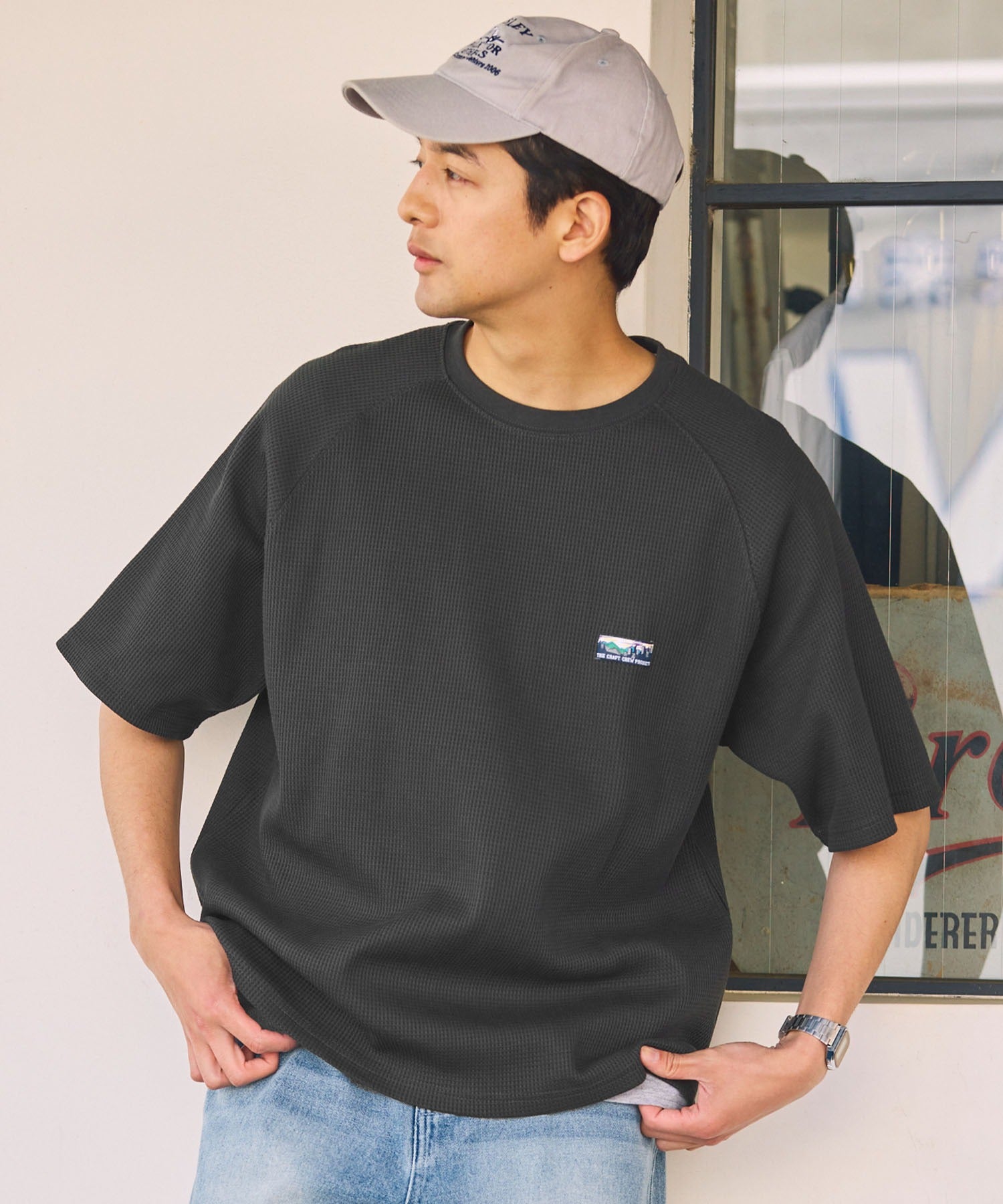 THE CRAFT CREW PRODUCTS / 機能抗菌 UV防護  重磅 華夫格 短袖T恤