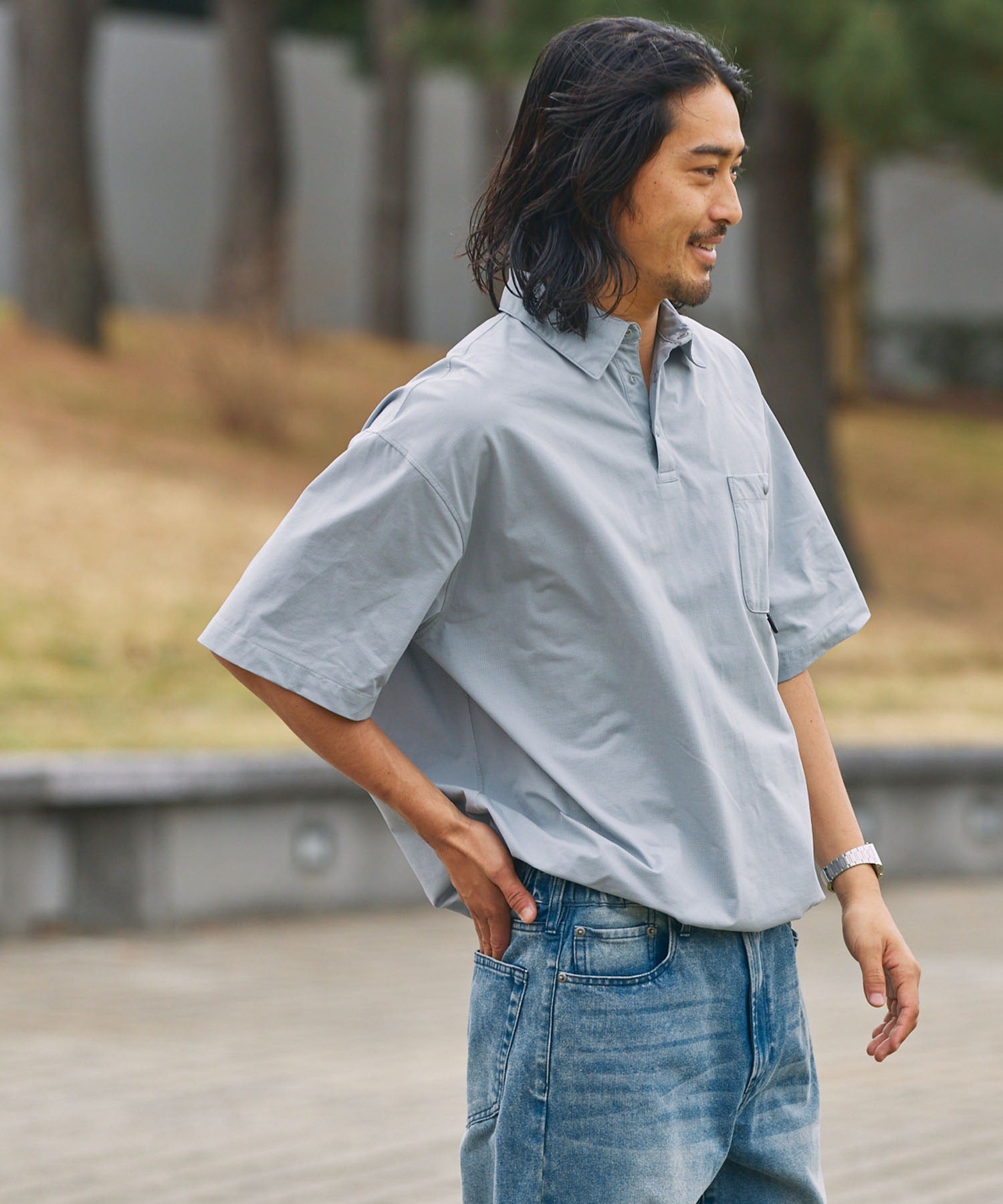 THE CRAFT CREW PRODUCTS / 抽繩口袋短袖Polo衫