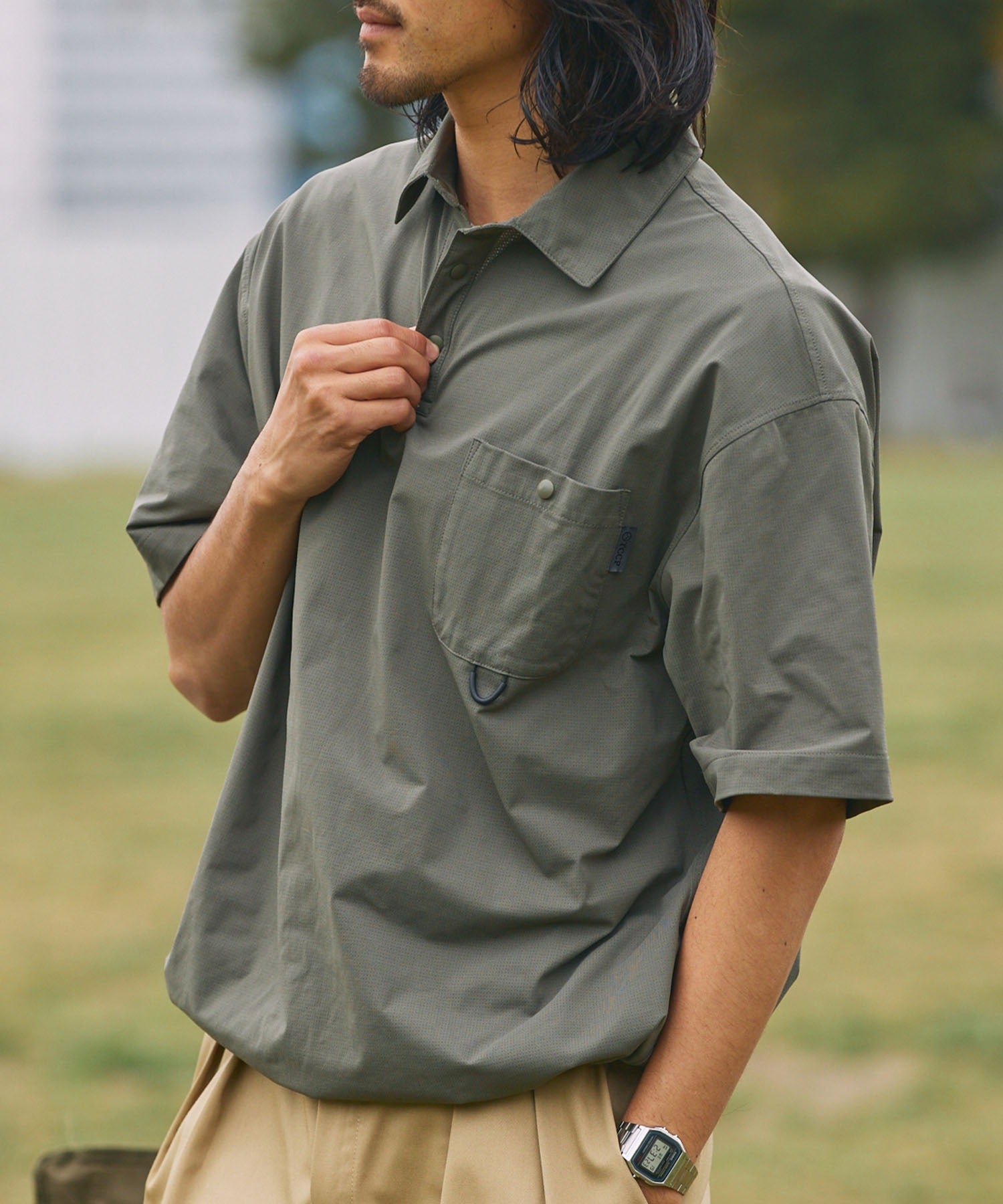 THE CRAFT CREW PRODUCTS / 抽繩口袋短袖Polo衫