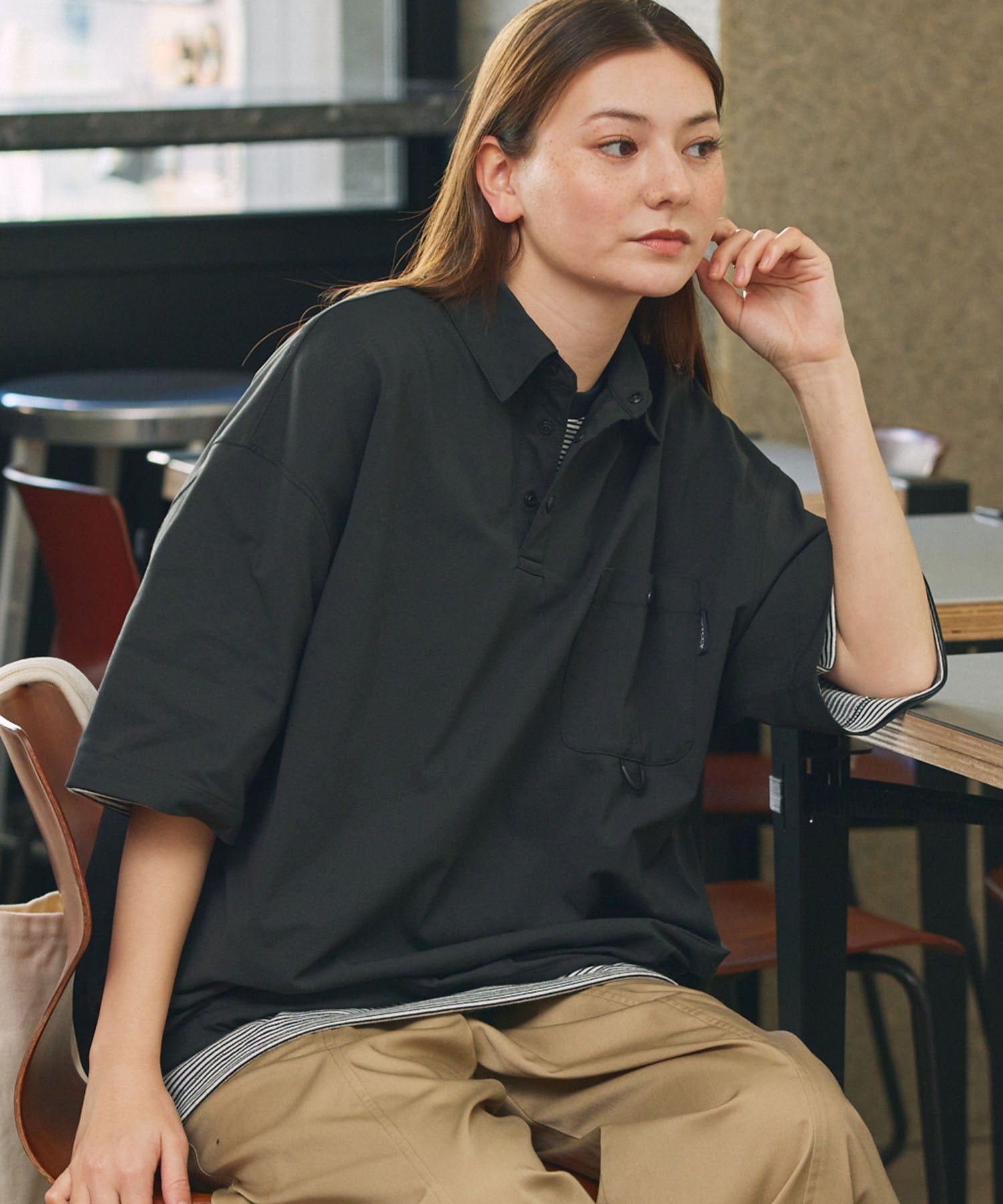 THE CRAFT CREW PRODUCTS / 抽繩口袋短袖Polo衫