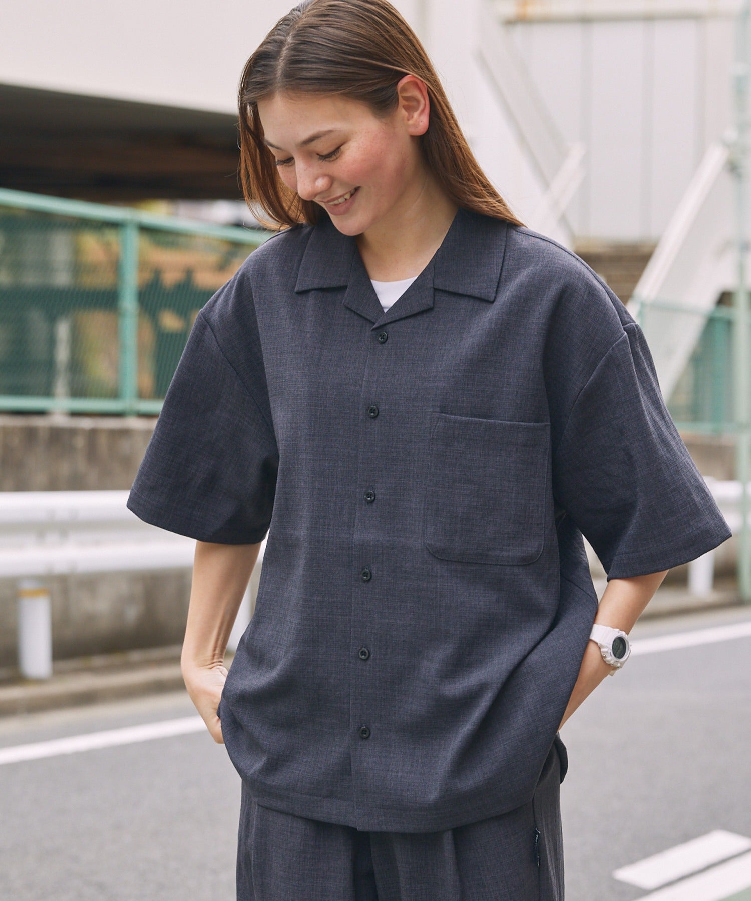 THE CRAFT CREW PRODUCTS / 乾爽機能 亞麻感開領短袖襯衫