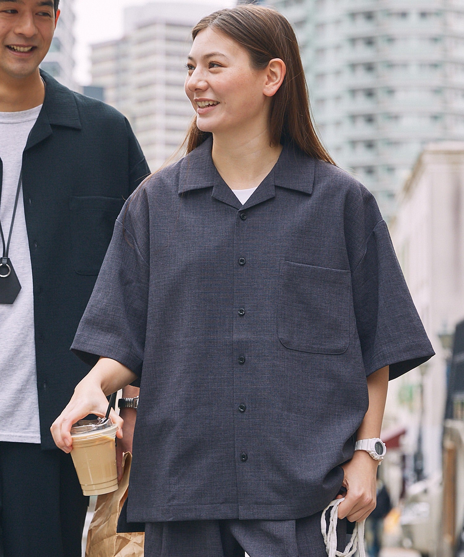 THE CRAFT CREW PRODUCTS / 乾爽機能 亞麻感開領短袖襯衫