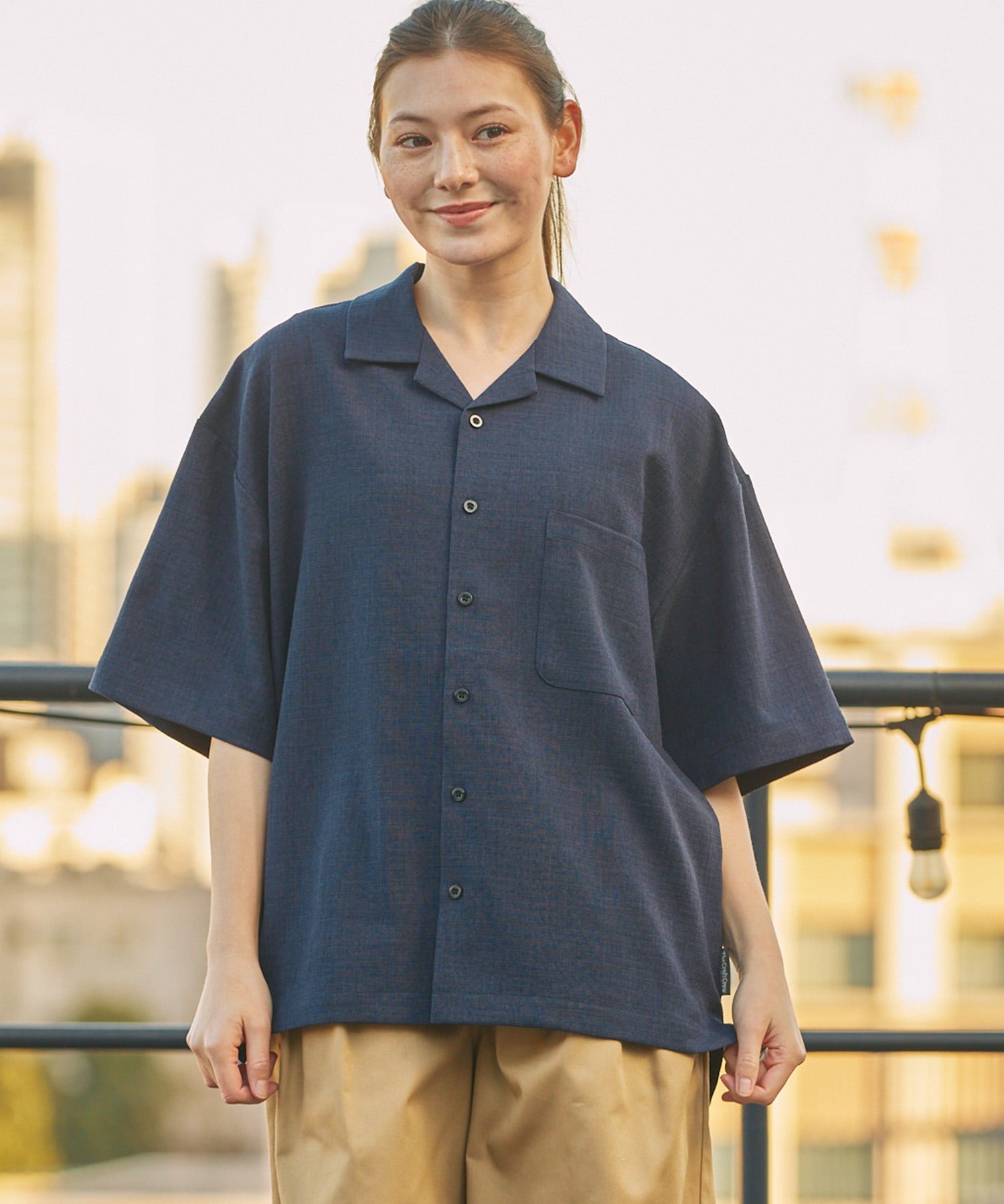 THE CRAFT CREW PRODUCTS / 乾爽機能 亞麻感開領短袖襯衫