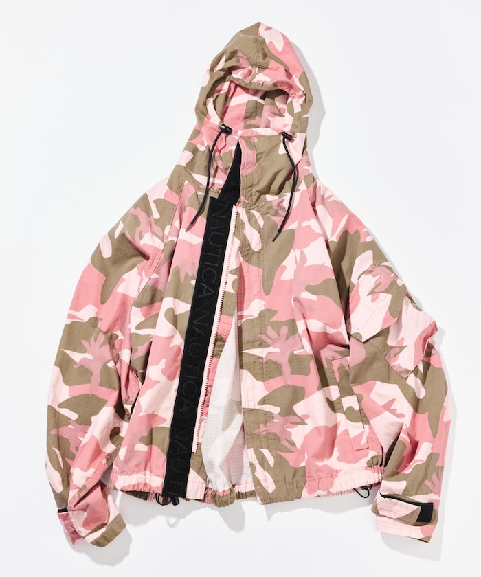 NAUTICA JP / 迷彩抽繩軍事短款外套