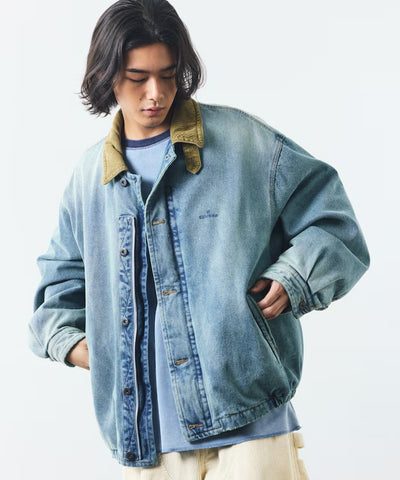 NAUTICA / 復古鋪棉燈芯絨領丹寧工裝外套