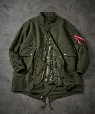 ALPHA INDUSTRIES × NANGA × FREAK'S STORE / 3WAY M-65可拆羽絨 內膽魚尾 派克大衣外套（日本聯名限定）