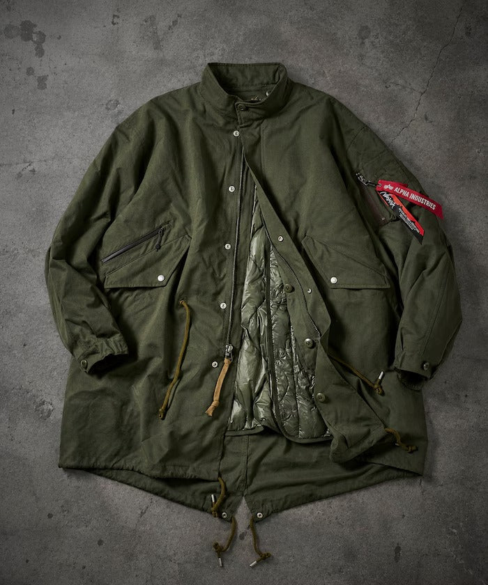 ALPHA INDUSTRIES × NANGA × FREAK'S STORE / 3WAY M-65可拆羽絨 內膽魚尾 派克大衣外套（日本聯名限定）