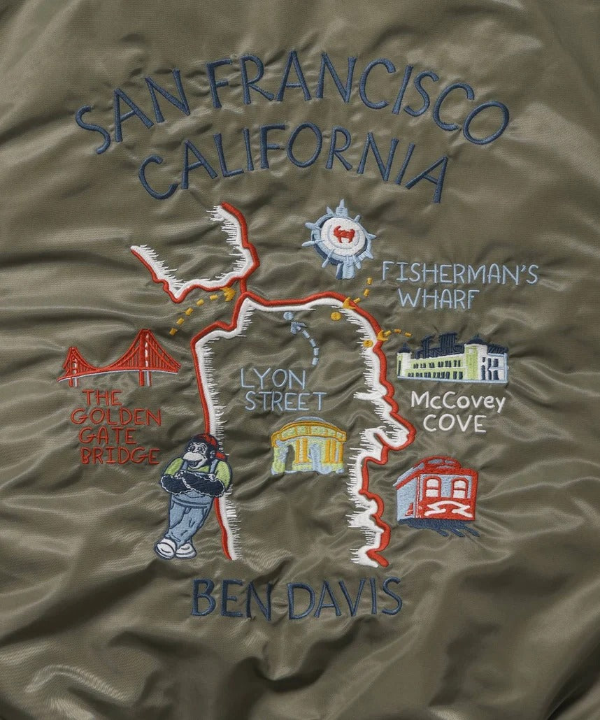 BEN DAVIS / 刺繡飛行外套（可拆式毛絨領）