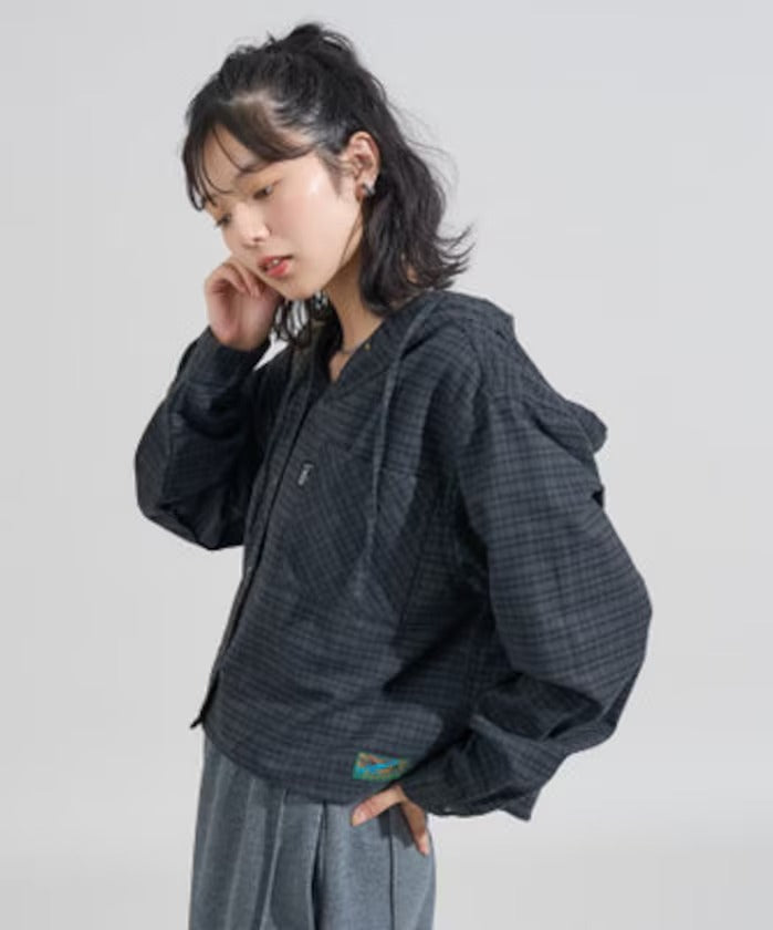 Foxfire × FREAK'S STORE／女裝 連帽格紋法蘭絨襯衫（日本聯名限定）